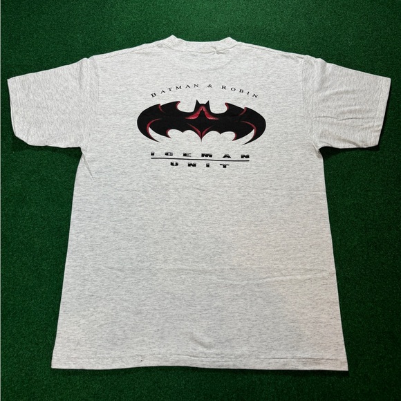 vintage 90s Batman & Robin Cast Crew mens LargeArnold Schwarzenegger t shirt